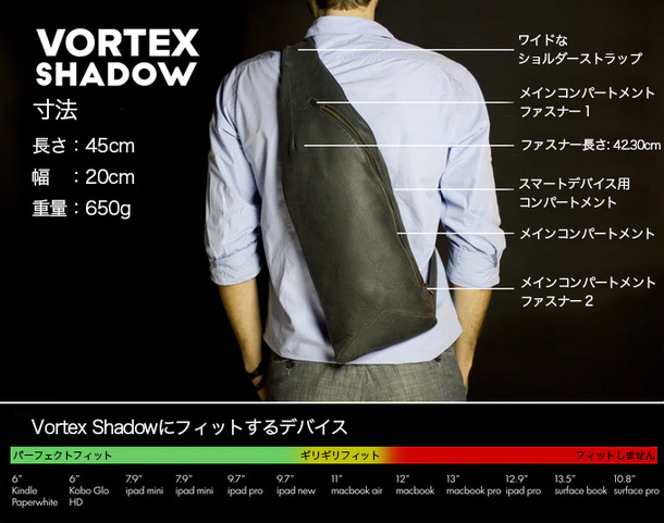 Vortex Shadow｜ハンドメイドフルグレインレザースリングバッグ